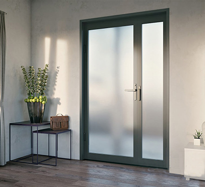 unequal-double-aluminum-hinged-door-with-frosted-glass
