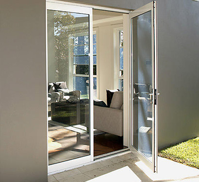 white-aluminium-frame-glass-hinged-doors-for-living-room